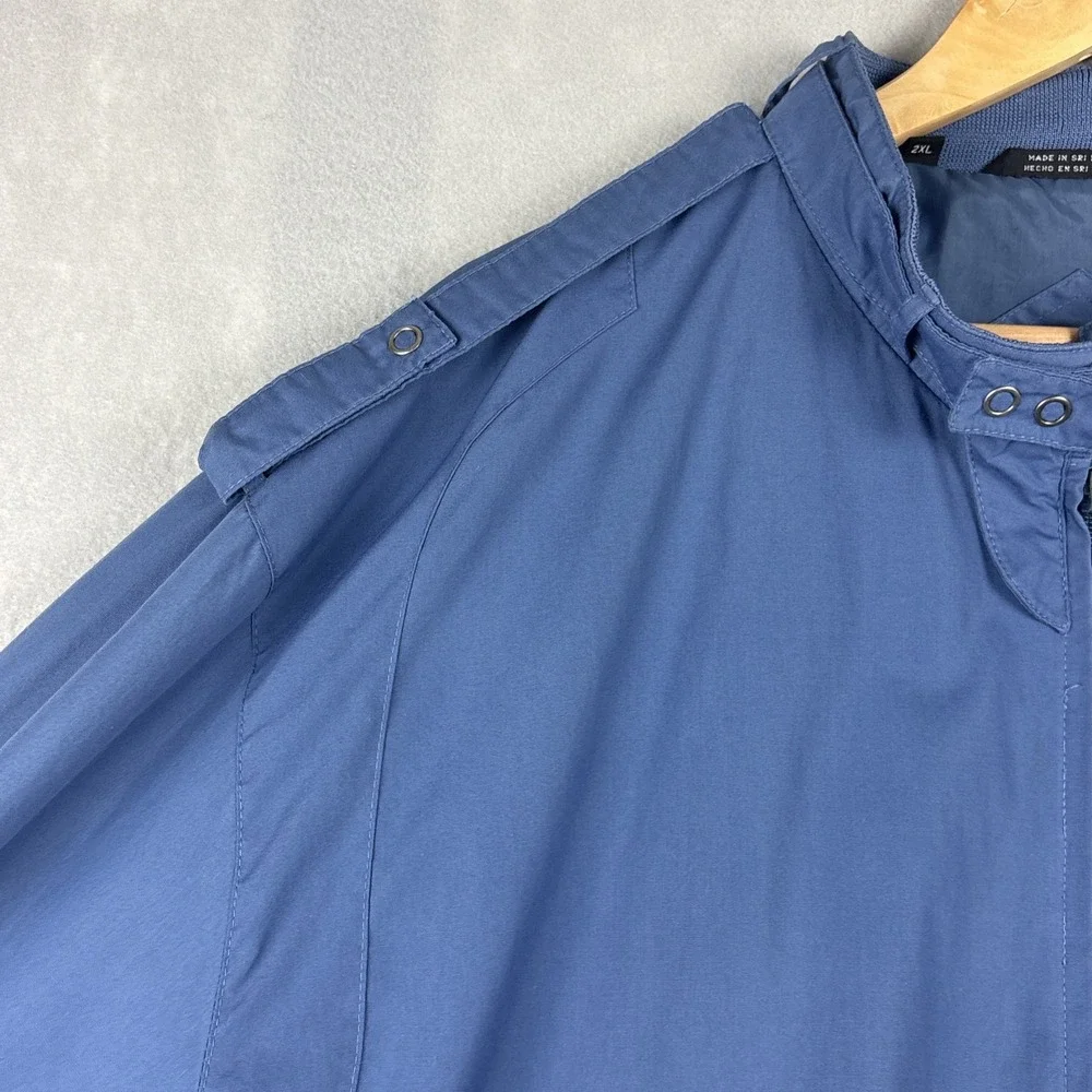 Members Only Cafe Racer Jacket Men’s XXL Blue Bomber Chin Strap Iconic Classic